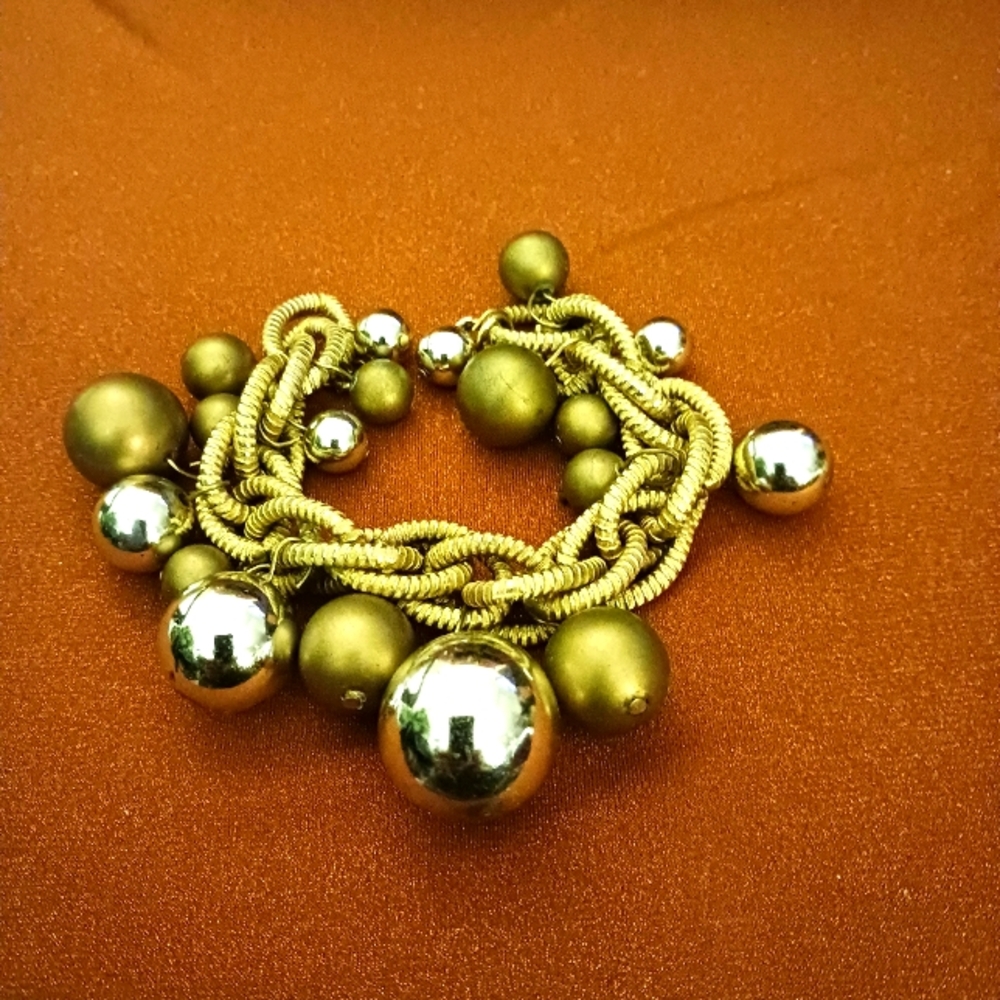 Art Deco bauble ball charm bracelet